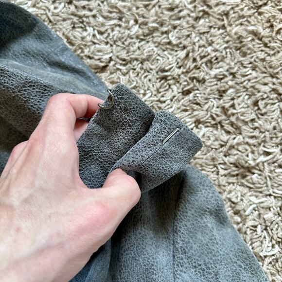 Helmut Lang Gray Lamb Leather Biker Moto Jacket Asymmetrical Women’s Size XS-S - Picture 8 of 15